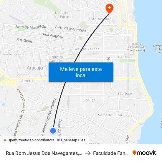 Rua Bom Jesus Dos Navegantes, 373 to Faculdade Fanese map