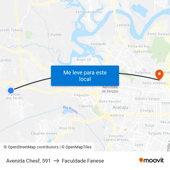 Avenida Chesf, 591 to Faculdade Fanese map