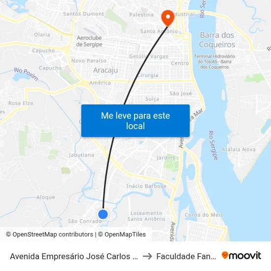 Avenida Empresário José Carlos Silva, to Faculdade Fanese map