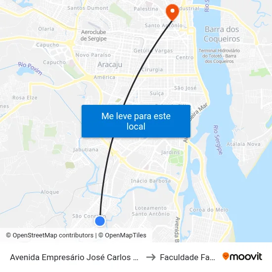 Avenida Empresário José Carlos Da Silva to Faculdade Fanese map