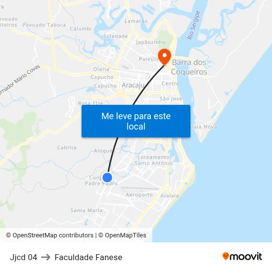 Jjcd 04 to Faculdade Fanese map