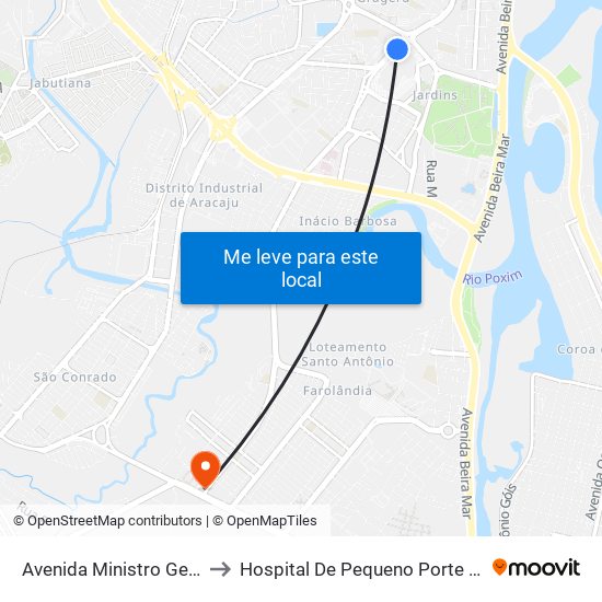 Avenida Ministro Geraldo Barreto Sobral, 106 to Hospital De Pequeno Porte Desembargador Fernando Franco map