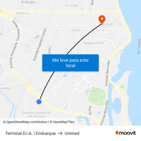 Terminal D.I.A. | Embarque to Unimed map