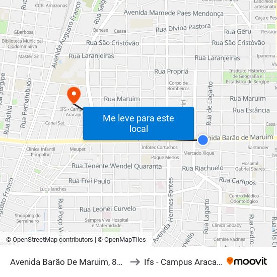 Avenida Barão De Maruim, 831 to Ifs - Campus Aracaju map