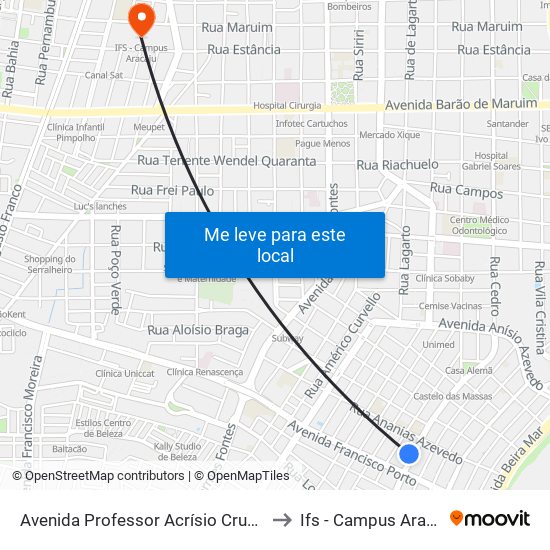 Avenida Professor Acrísio Cruz, 414 to Ifs - Campus Aracaju map