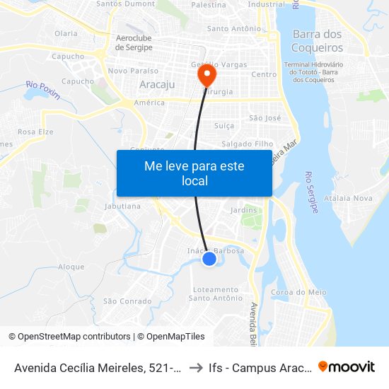 Avenida Cecília Meireles, 521-579 to Ifs - Campus Aracaju map