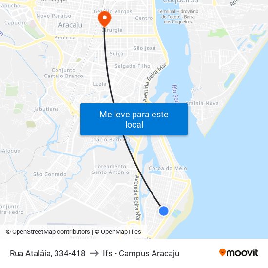 Rua Ataláia, 334-418 to Ifs - Campus Aracaju map