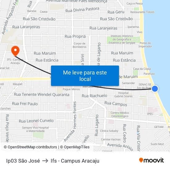 Ip03 São José to Ifs - Campus Aracaju map