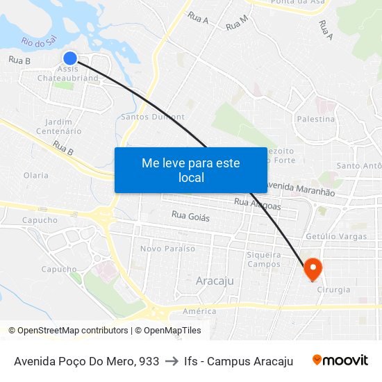 Avenida Poço Do Mero, 933 to Ifs - Campus Aracaju map