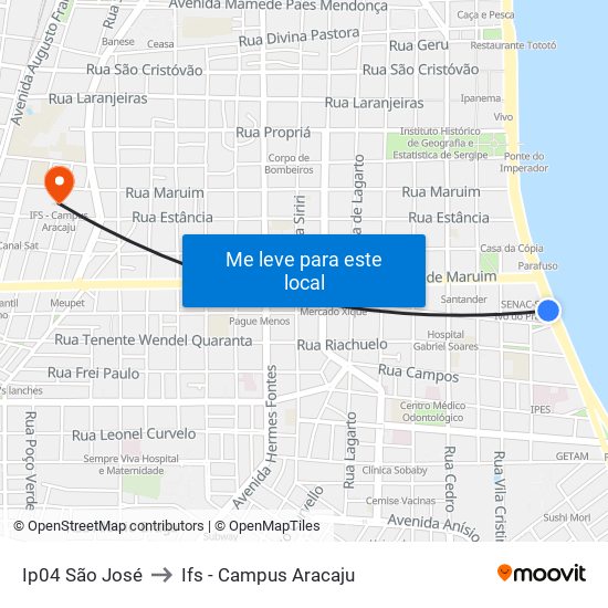 Ip04 São José to Ifs - Campus Aracaju map