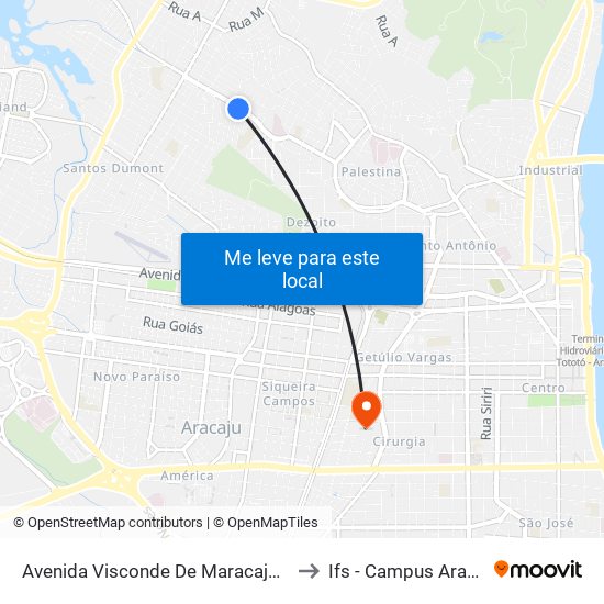 Avenida Visconde De Maracaju 781 to Ifs - Campus Aracaju map