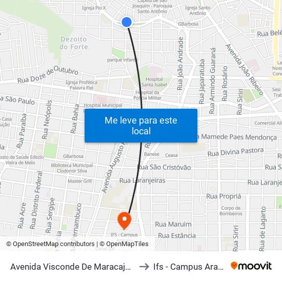 Avenida Visconde De Maracaju 504 to Ifs - Campus Aracaju map