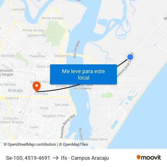 Se-100, 4519-4691 to Ifs - Campus Aracaju map