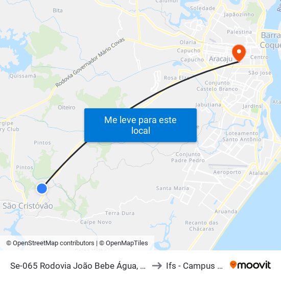 Se-065 Rodovia João Bebe Água, Km 15,4 Leste to Ifs - Campus Aracaju map