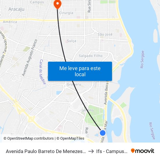 Avenida Paulo Barreto De Menezes, 3100 | Embrapa to Ifs - Campus Aracaju map