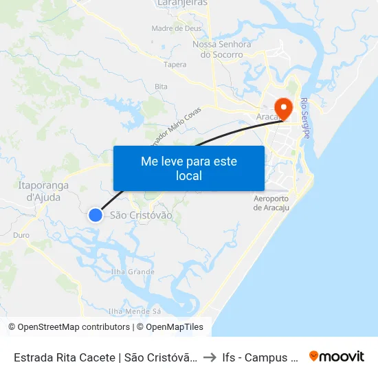 Estrada Rita Cacete | São Cristóvão, 7453-9199 to Ifs - Campus Aracaju map