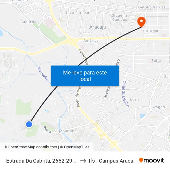 Estrada Da Cabrita, 2652-2918 to Ifs - Campus Aracaju map