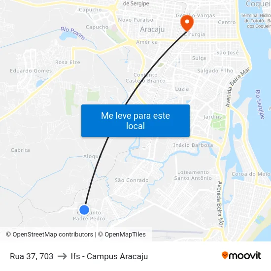 Rua 37, 703 to Ifs - Campus Aracaju map
