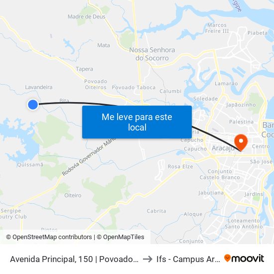 Avenida Principal, 150 | Povoado Cardoso to Ifs - Campus Aracaju map