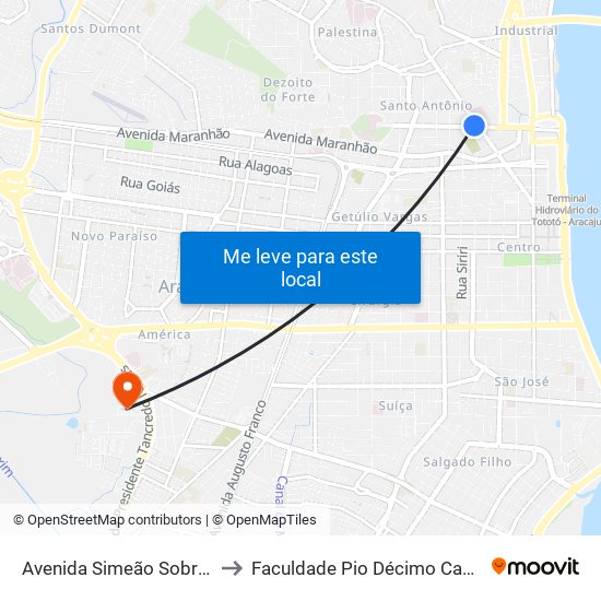 Avenida Simeão Sobral, 608 to Faculdade Pio Décimo Campus III map