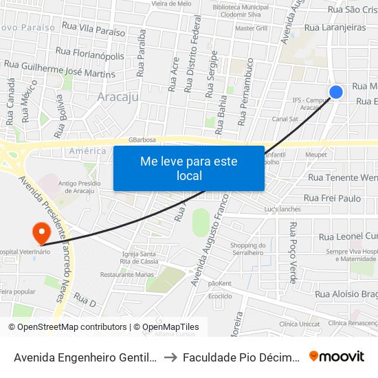 Avenida Engenheiro Gentil Tavares, 1085 to Faculdade Pio Décimo Campus III map