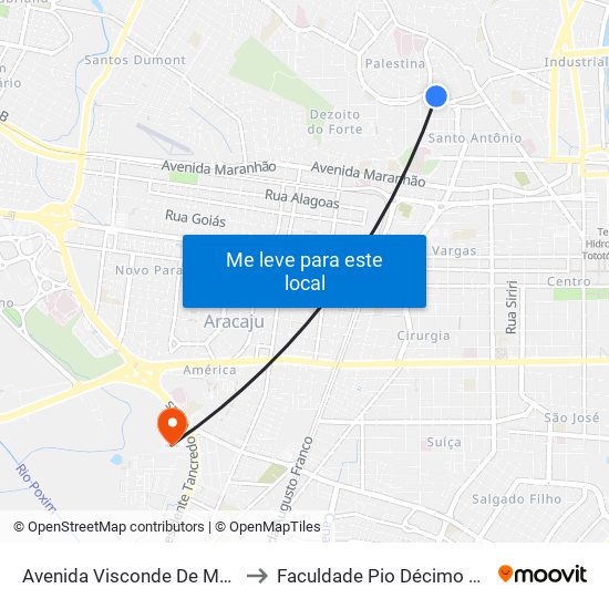 Avenida Visconde De Maracaju, 27 to Faculdade Pio Décimo Campus III map
