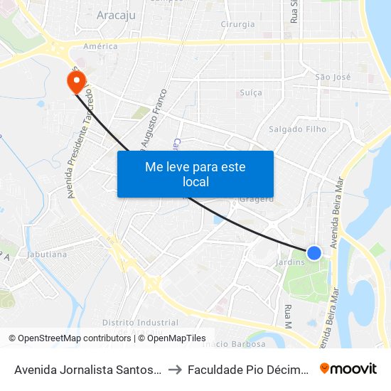Avenida Jornalista Santos Santana, 260 to Faculdade Pio Décimo Campus III map