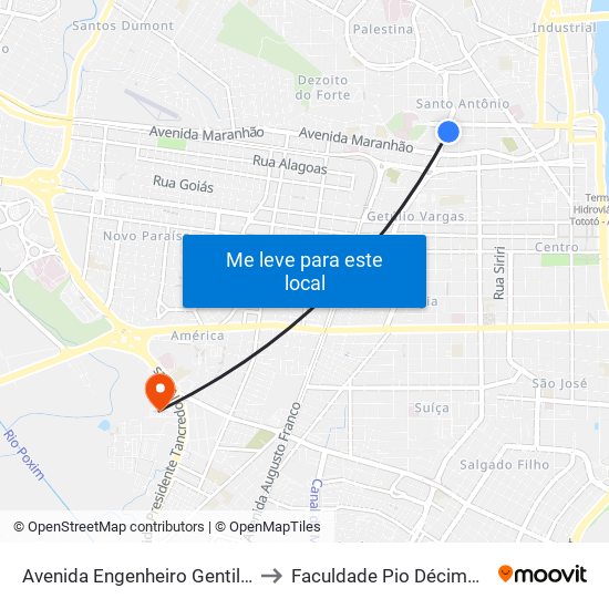 Avenida Engenheiro Gentil Tavares, 350 to Faculdade Pio Décimo Campus III map