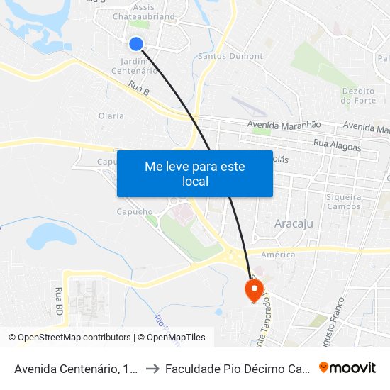 Avenida Centenário, 156-198 to Faculdade Pio Décimo Campus III map