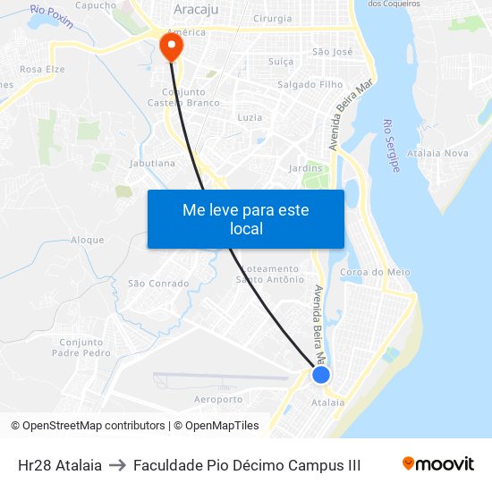 Hr28 Atalaia to Faculdade Pio Décimo Campus III map