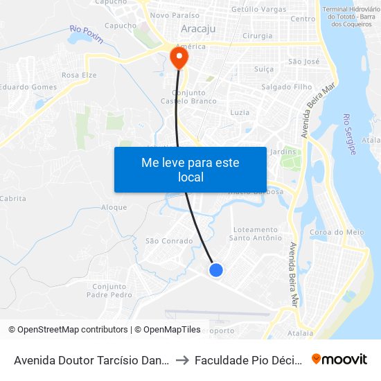 Avenida Doutor Tarcísio Daniel Dos Santos, 213 to Faculdade Pio Décimo Campus III map