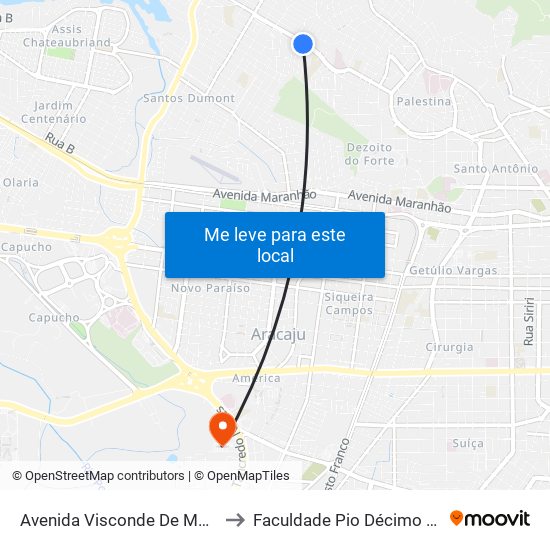 Avenida Visconde De Maracaju 781 to Faculdade Pio Décimo Campus III map