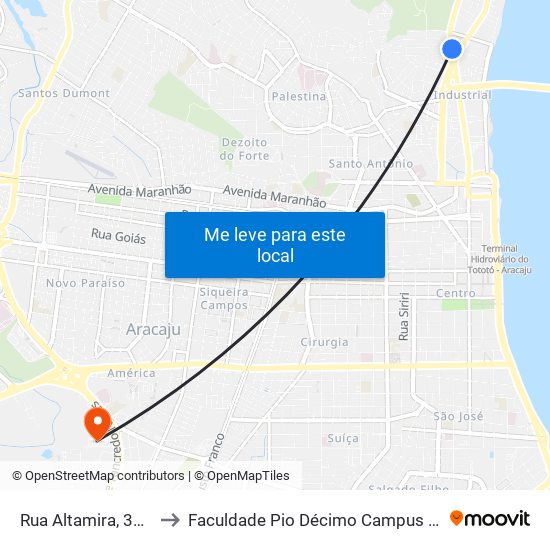 Rua Altamira, 386 to Faculdade Pio Décimo Campus III map