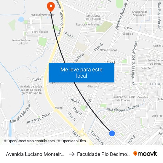 Avenida Luciano Monteiro Sobral, 465 to Faculdade Pio Décimo Campus III map