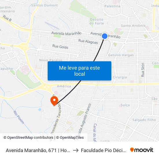 Avenida Maranhão, 671 | Hospital Nestor Paiva to Faculdade Pio Décimo Campus III map