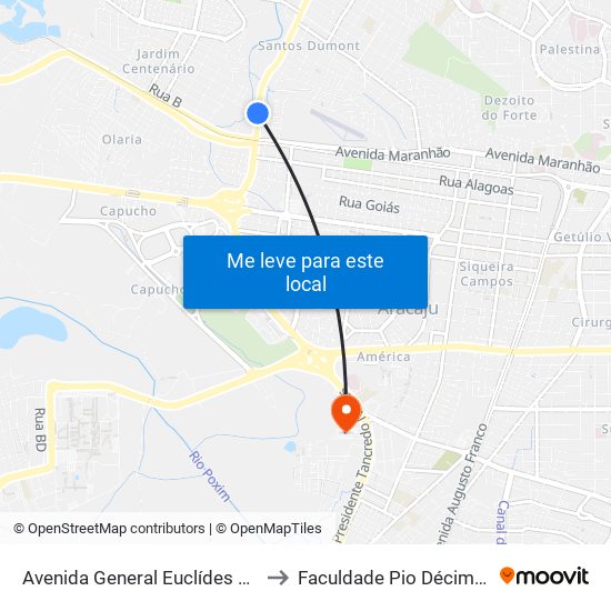 Avenida General Euclídes Figueiredo, 243 to Faculdade Pio Décimo Campus III map
