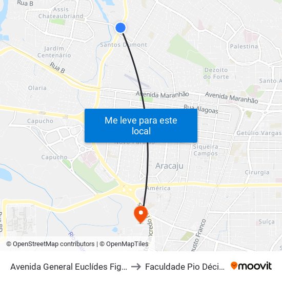 Avenida General Euclídes Figueiredo, 1201-1219 to Faculdade Pio Décimo Campus III map