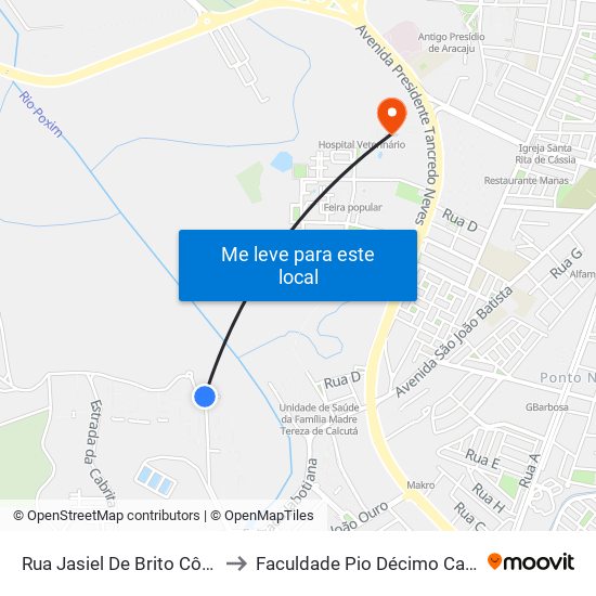 Rua Jasiel De Brito Côrtes, 79 to Faculdade Pio Décimo Campus III map