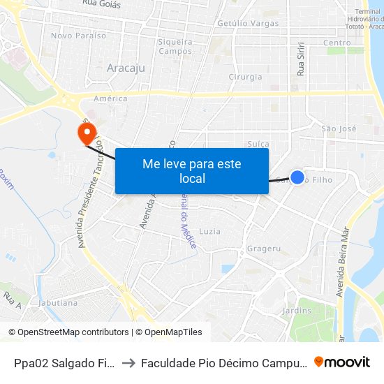 Ppa02 Salgado Filho to Faculdade Pio Décimo Campus III map