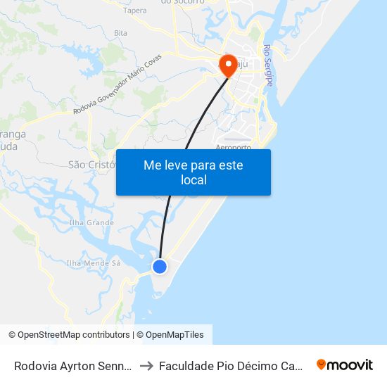 Rodovia Ayrton Senna, 470 to Faculdade Pio Décimo Campus III map