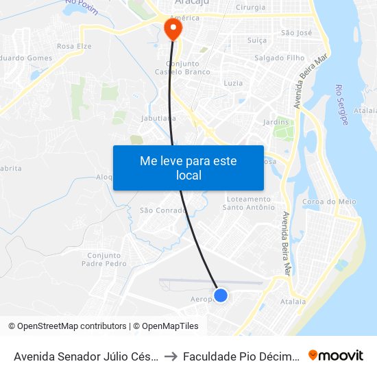 Avenida Senador Júlio César Leite, 37-39 to Faculdade Pio Décimo Campus III map
