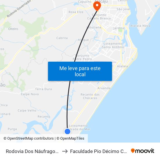 Rodovia Dos Náufragos, 10953 to Faculdade Pio Décimo Campus III map