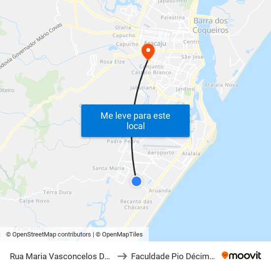 Rua Maria Vasconcelos De Andrade, 415 to Faculdade Pio Décimo Campus III map