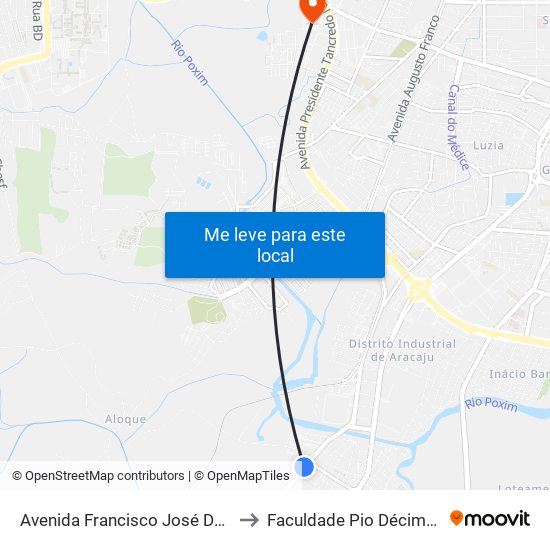 Avenida Francisco José Da Fonseca, 536 to Faculdade Pio Décimo Campus III map