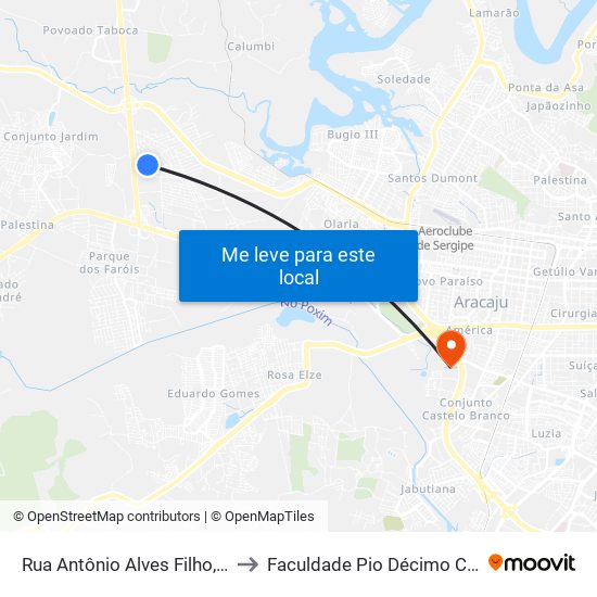Rua Antônio Alves Filho, 151-241 to Faculdade Pio Décimo Campus III map