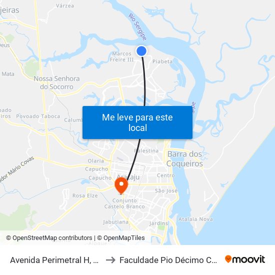 Avenida Perimetral H, 704-840 to Faculdade Pio Décimo Campus III map