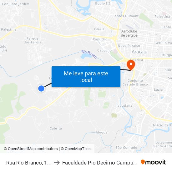 Rua Rio Branco, 138 to Faculdade Pio Décimo Campus III map