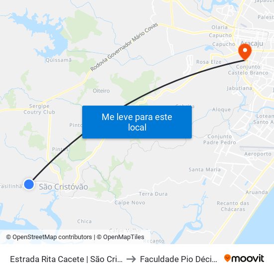 Estrada Rita Cacete | São Cristóvão, 7454-9200 to Faculdade Pio Décimo Campus III map