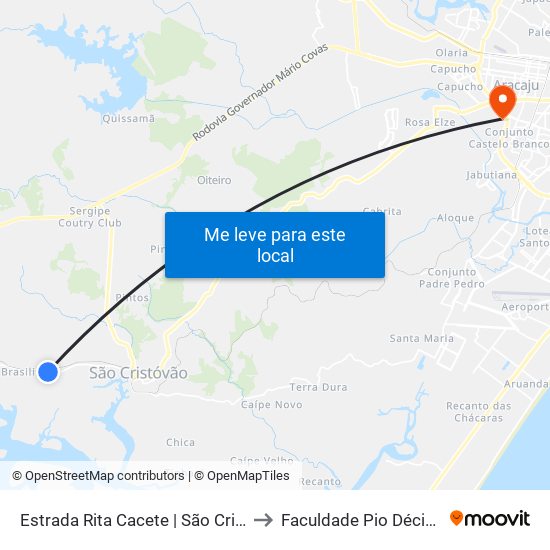 Estrada Rita Cacete | São Cristóvão, 7453-7747 to Faculdade Pio Décimo Campus III map