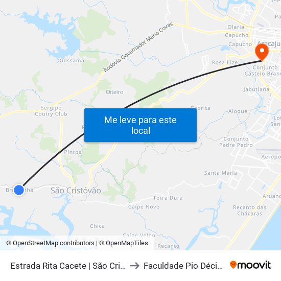 Estrada Rita Cacete | São Cristóvão, 8403-8535 to Faculdade Pio Décimo Campus III map